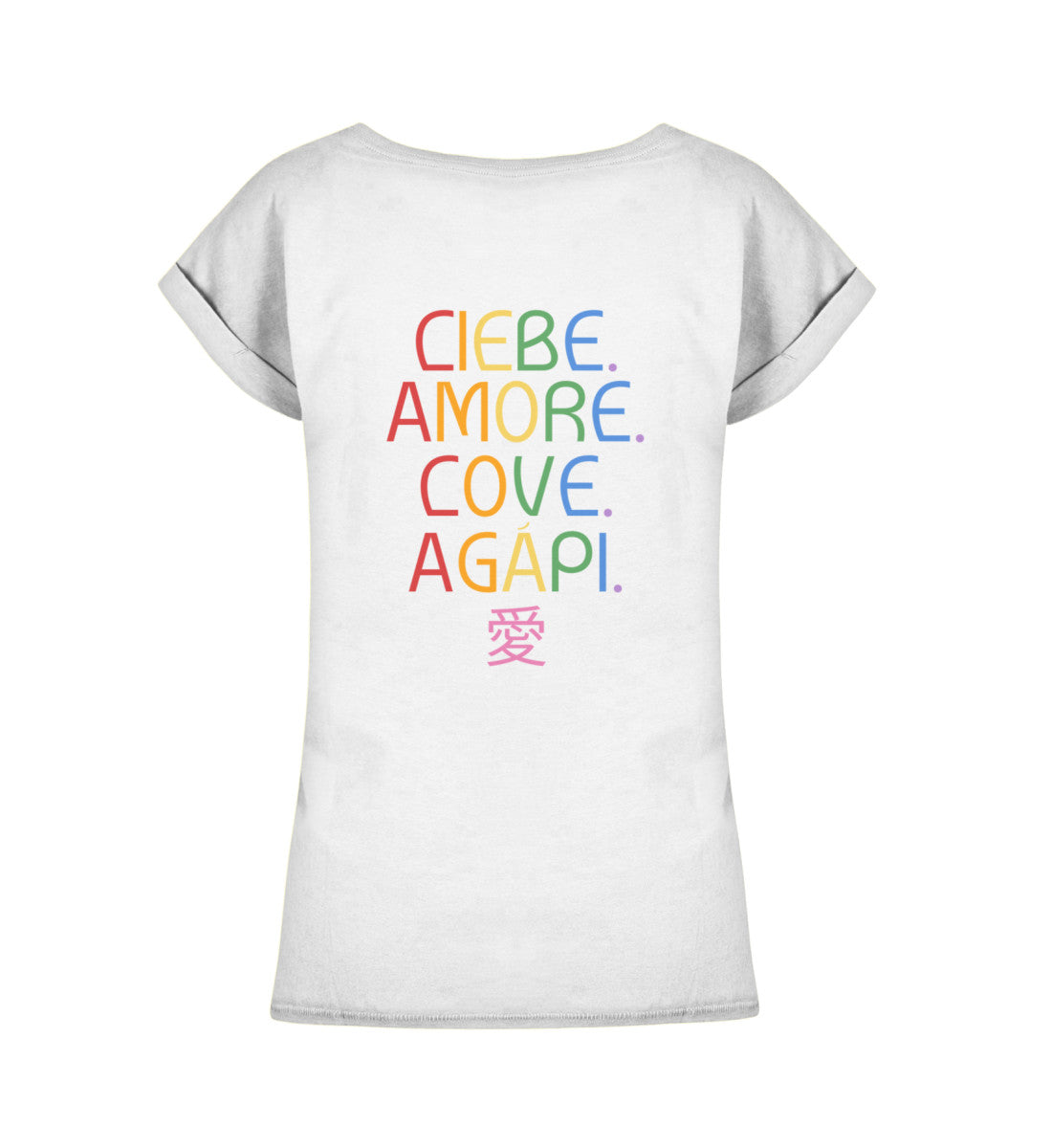 LIEBE.  - Damen Extended Shoulder T-Shirt