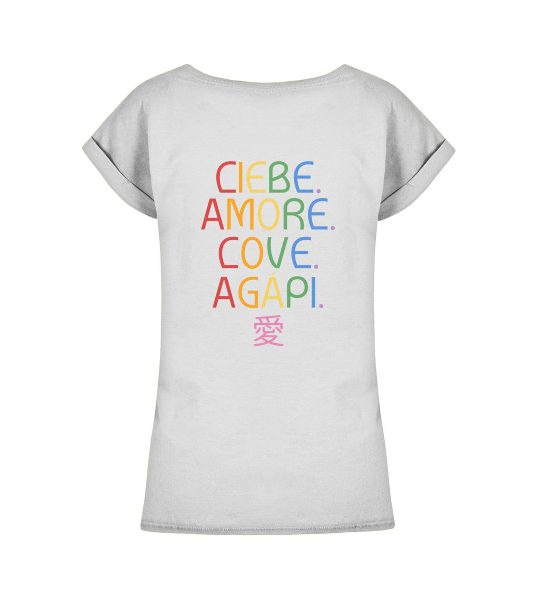 LIEBE.  - Damen Extended Shoulder T-Shirt